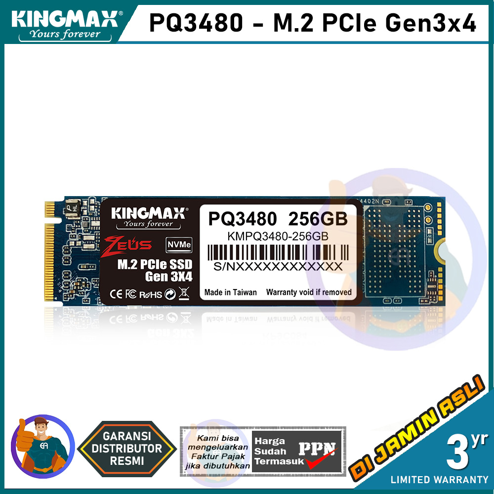 Kingmax SSD PQ3480 256GB M.2 NVMe PCIe Gen3x4