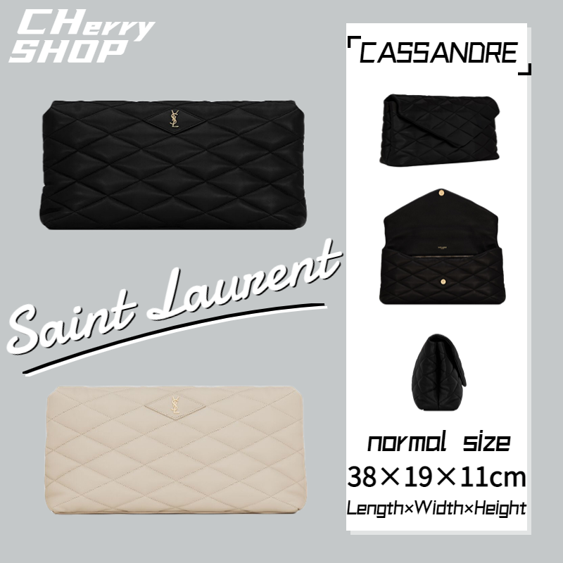 ✨100% Authentic Yves Saint Laurent SADE Sheepskin Envelope Clutch YSL Women bag