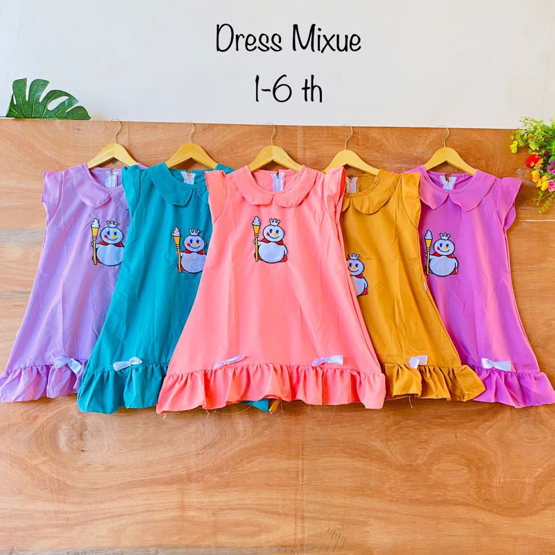 Dress Anak 2 3 4 5 6 Tahun Dress Anak Cewek Perempuan Dress Mixue viral terbaru lucu kekinian ( Dress Mixue )