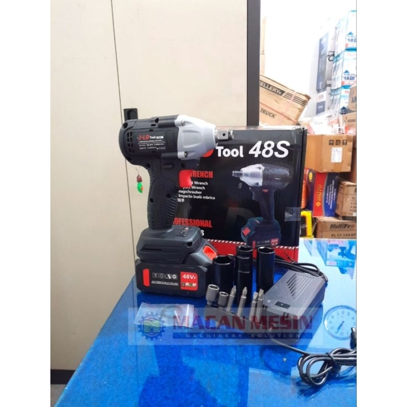 MESIN BOR BAUT CORDLESS IMPACT WRENCH JLD TOOL 48S BRUSHLESS PORTABLE