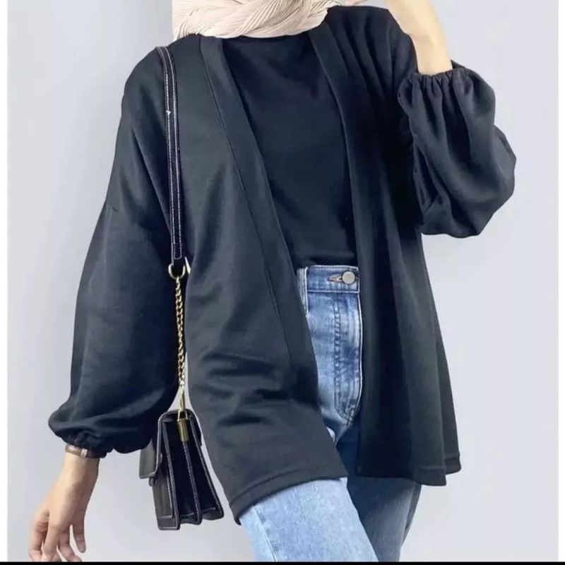 Cardigan Lengan Balon Crincle Air flow