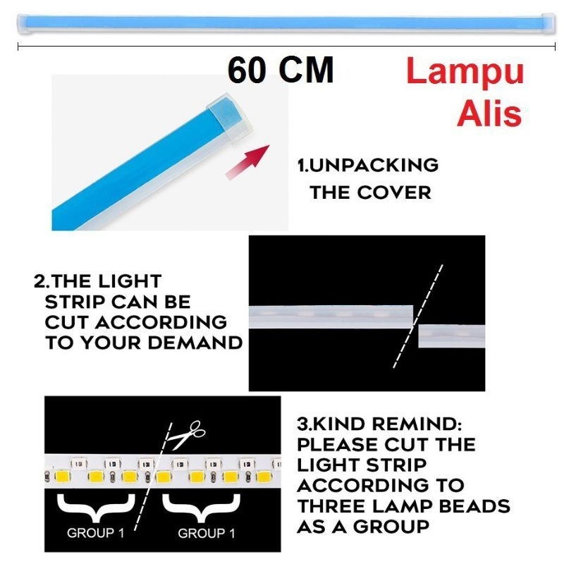 LAMPU ALIS RUNNING SLIM 30 CM 2 MODE NYALA SENJA WELLCOMR SEN RUNNING KUNING DC 12 V UNTUK MOBIL MOTOR UNIVERSAL