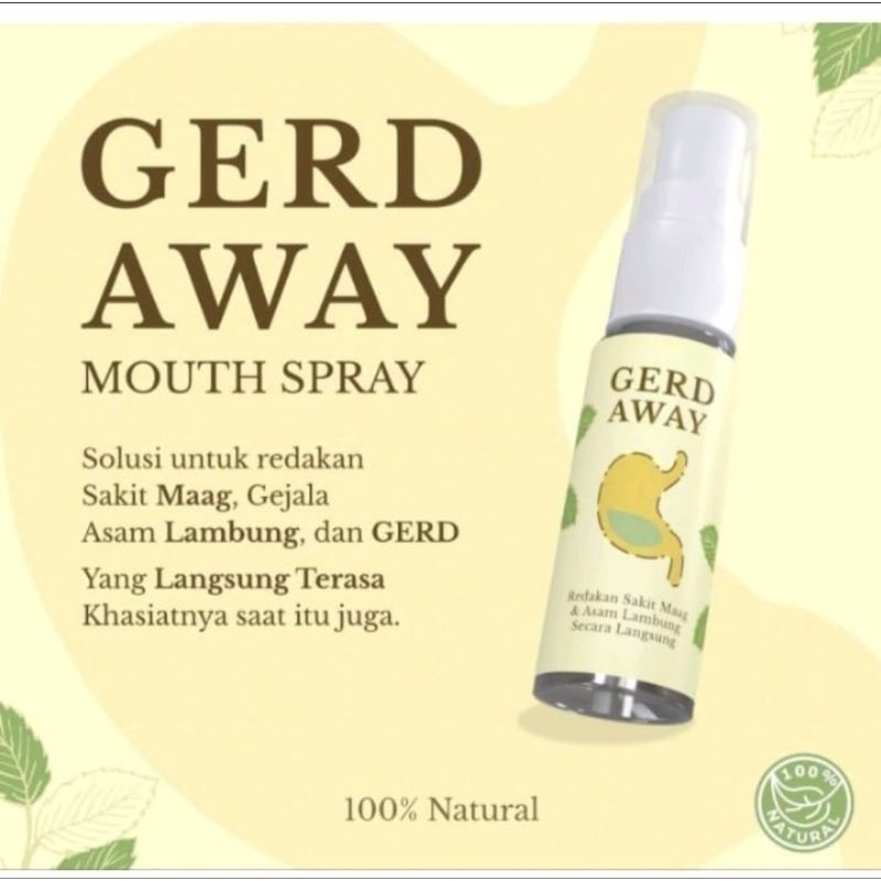 Maag (GERD AWAY Mouth Spray) - Obat Herbal Lambung Sakit Maag, 100% Herbal