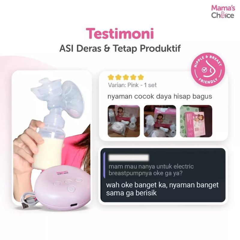 Mama choice single &amp; Handy Electra Breast Pump -Pompa Asi