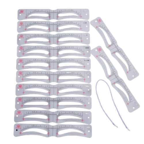 Eyebrow Ruler Set 12 pcs ( Bantu Lukis Penggaris Cetakan Alis mata )