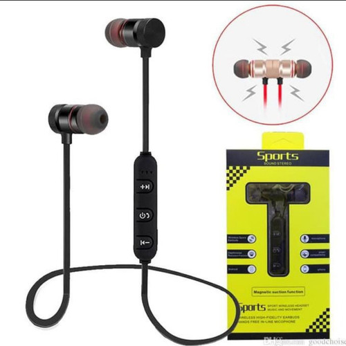 SUKSES_BM028 Headset Headsfree Hf bluetooh tali sport magnetic super bAss wireless earphone BD052
