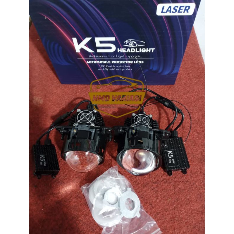 Biled 3 Inch Lampu Projie Projector Biled K 5 Blue Lens 6000 K