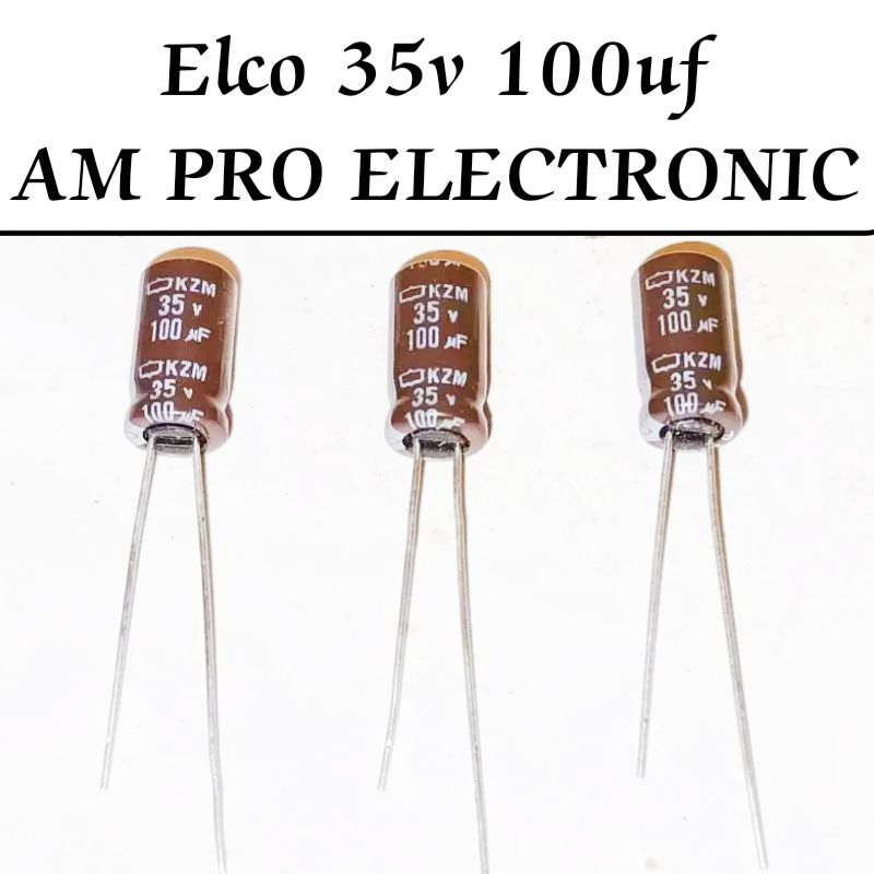 100pcs Elco 35v 100uf Elko Coklat