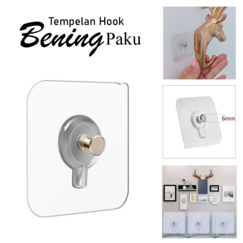 Tempelan Hook Baut Paku Dinding Ajaib Baut Tempel Perekat Tanpa Bor Model Paku