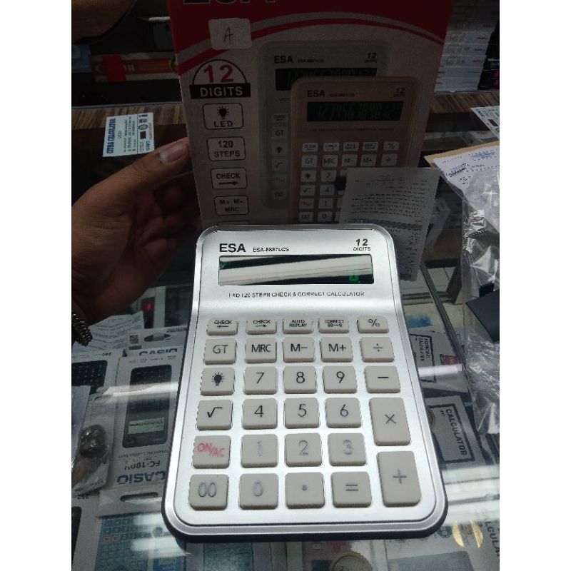 Kalkulator Esa Dagang LED Super Big Besar Free Baterai Termurah
