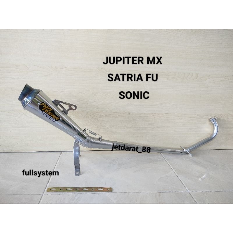 knalpot racing FANTERRA MONCONG BIRU untuk motor JUPITER MX KARBU OLD.JUPITER MX NEW/SATRIA FU KARBU