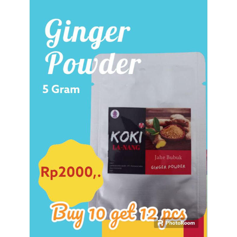 

JAHE BUBUK KOKI LA-NANG 5 GRAM MURAH, 100% JAHE TANPA CAMPURAN, JAHE JAMU JUGA BISA UNTUK CAMPURAN MINUMAN MAUPUN MASAKAN.