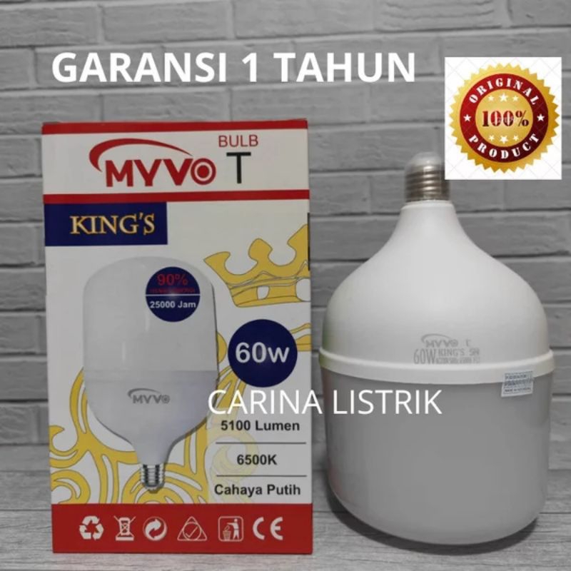 MYVO KINGS 60W LAMPU LED CAPSULE 60 WATT BOHLAM BERGARANSI BAGUS BERKUALITAS