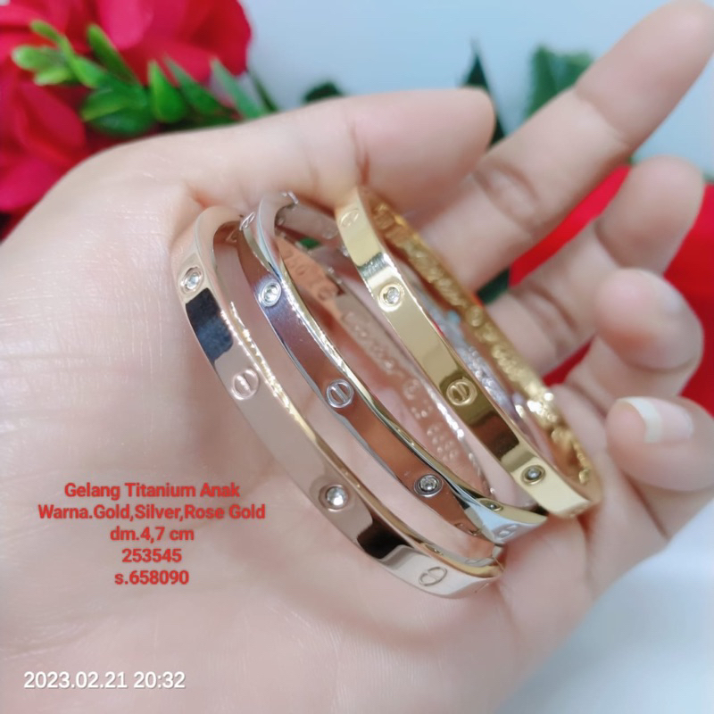 Gelang Tangan Anak Titanium Premium Anti Karat Tidak Mudah Luntur Terlaris Termurah