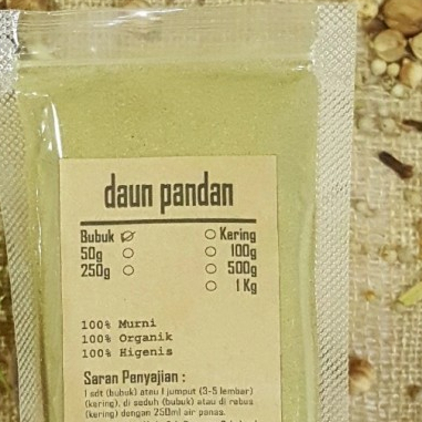 

BUBUK TERBAIK DAUN PANDAN KERING HERBAL - 1 KG