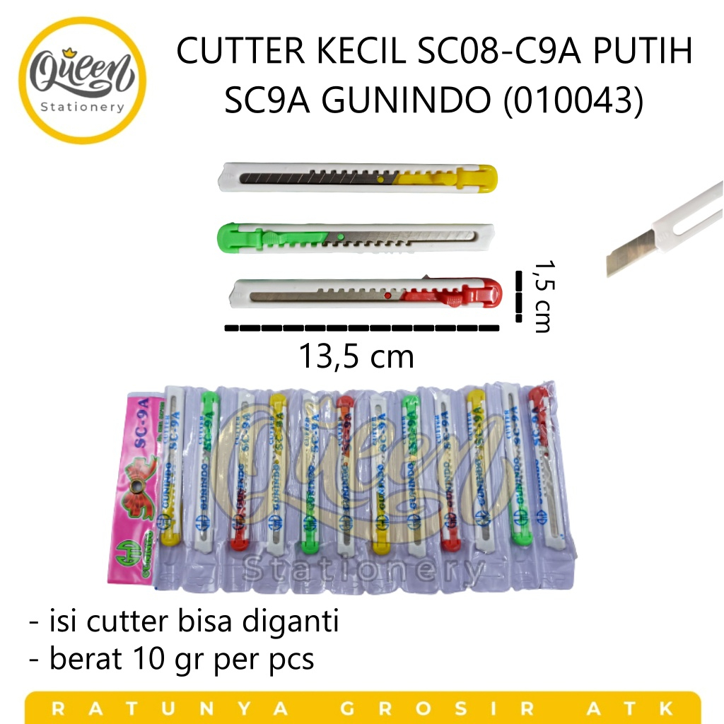 

1 PCS CUTTER KECIL SC08-C9A PUTIH SC9A GUNINDO PISAU CUTER PEMOTONG KERTAS (010043)