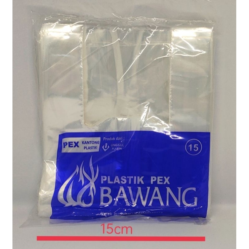 

Kantong plastik kresek bening uk 15 PEX cap Bawang