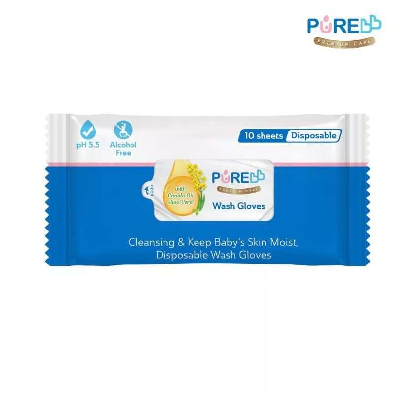 baby purebb wash gloves/waslap bayi isi 5&amp;10