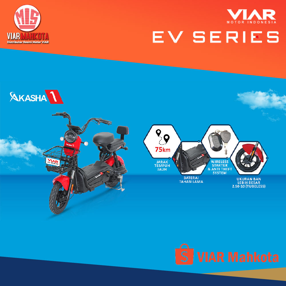Akasha Sepeda Listrik VIAR - Merah
