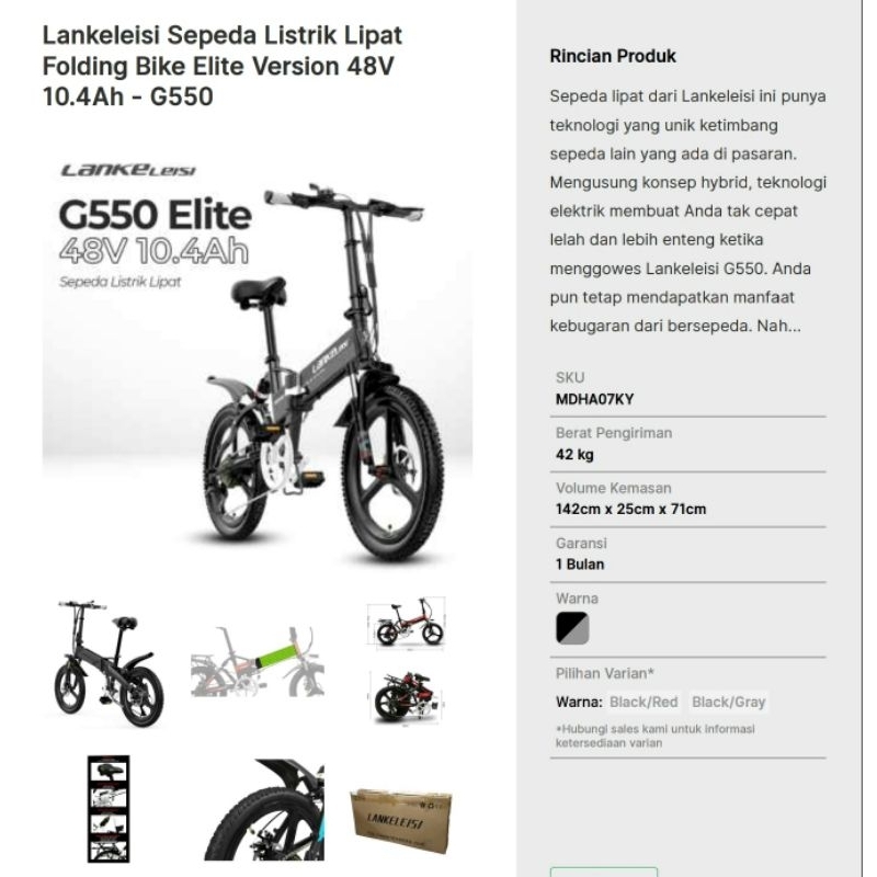 Aneka sepeda lipat listrik elektrik Lankeleisi