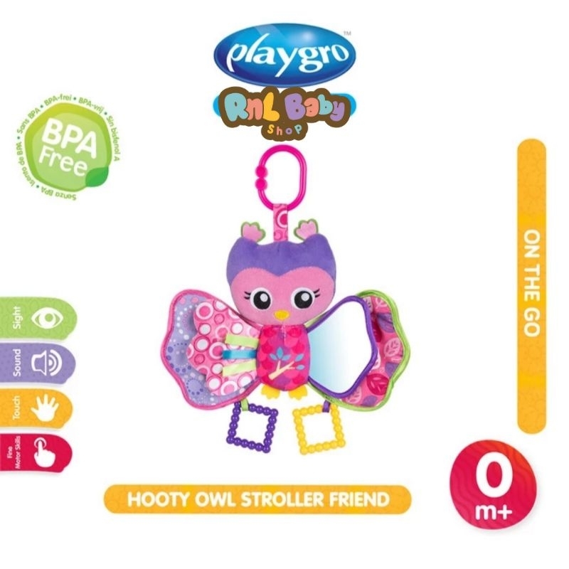 Playgro Hooty Owl Stroller Friend - Mainan Gantungan Stroller