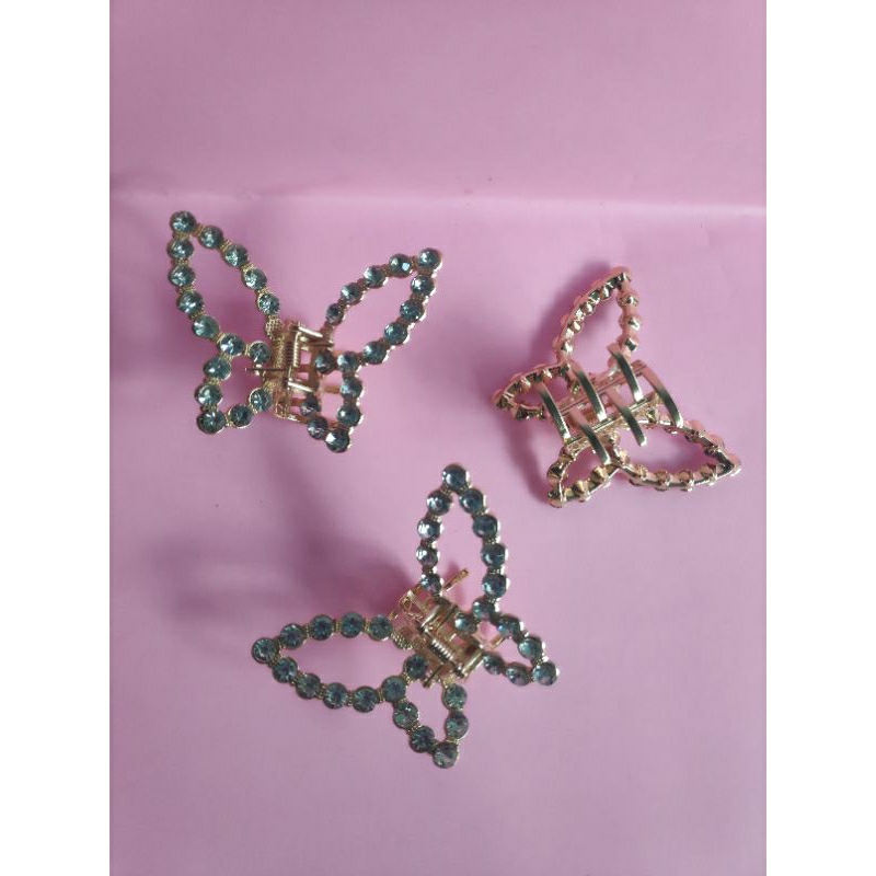 PREMIUM - JEPIT BUTTERFLY GOLD - JEPIT KUPU KUPU MUTIARA BAHAN BESI EMAS - AKSESORIS RAMBUT - JEPIT 