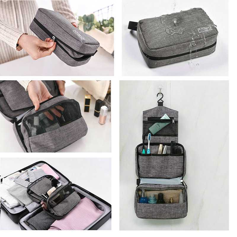 Hanging Travel Bag Folding Organizer Tas Lipat Multi Layer Desain Jaring Material Kombinasi Poliester Tahan Air