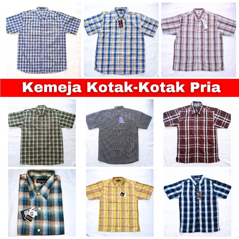 Kemeja Kotak-Kotak Pria Dewasa E3&CO/D&Y/Vadel/Dyvarix's/Cenelea/Geoland/Excella/Paringga