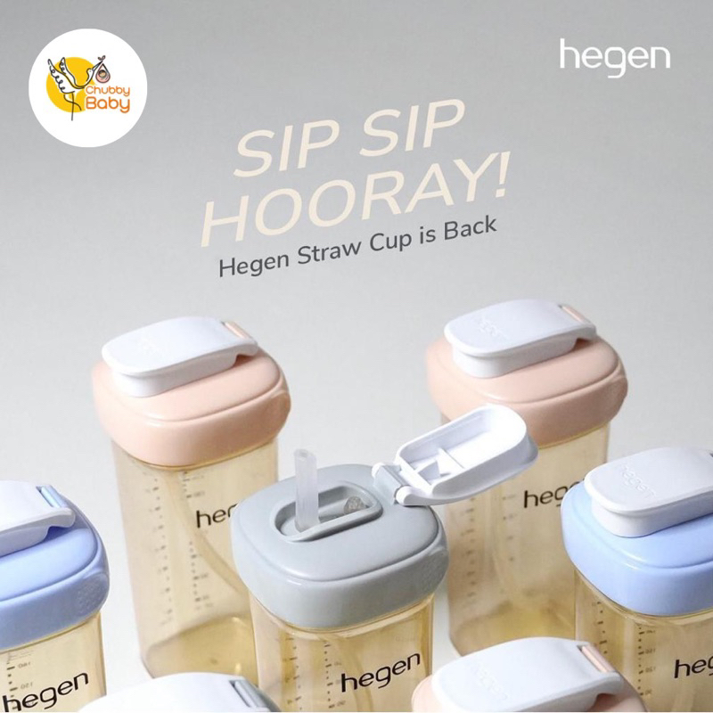 Hegen PPSU Straw Cup Bottle 330ml - Lavender Blue