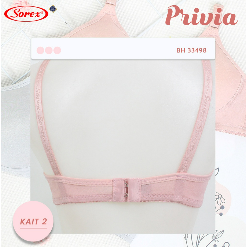 Sorex Bra Busa 33498 34-40 Tanpa Kawat Kait 2 Setara Cup A-B Cup 3/4 Nilon Mix Bra Harian CBKS