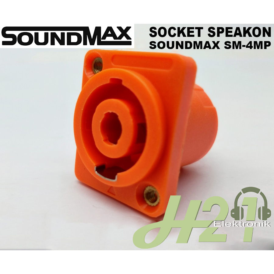 SOCKET SOKET SPEAKON SPEAKER SPIKON FEMALE 4 PIN KOTAK BAUT SOUNDMAX SM-4MP ORIGINAL IMPORT