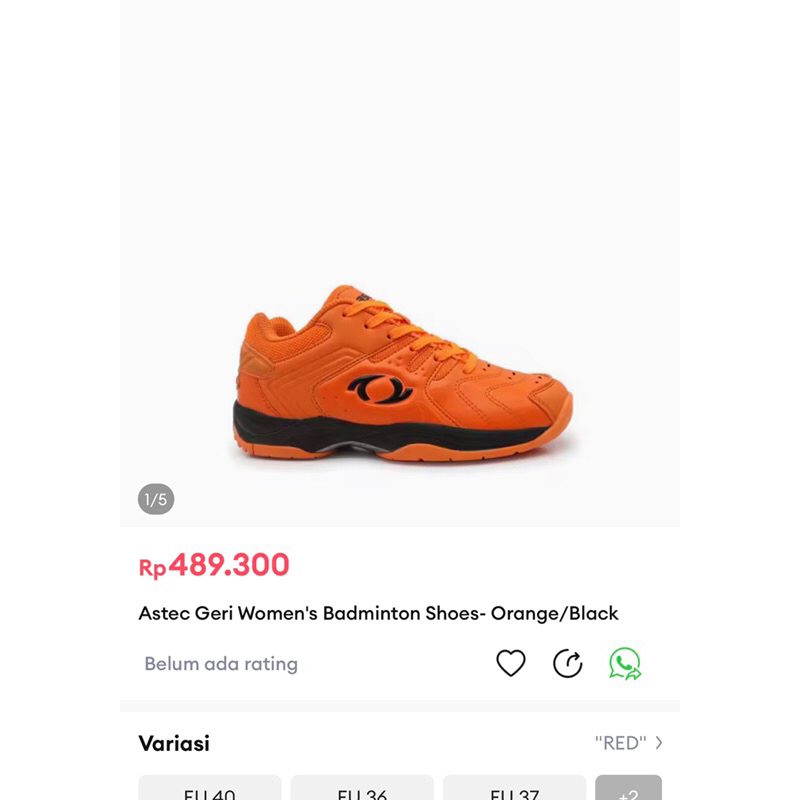 SALE ‼️ SEPATU BADMINTON ASTEC - ORANGE
