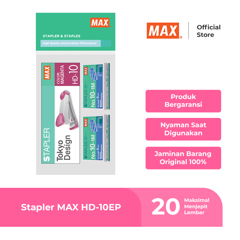 

Baru Max Stapler Dan Staples Hd-10 + 10-M