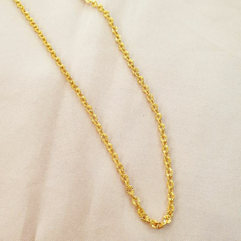 Kalung rantai nori ukir emas asli kadar 375 8K