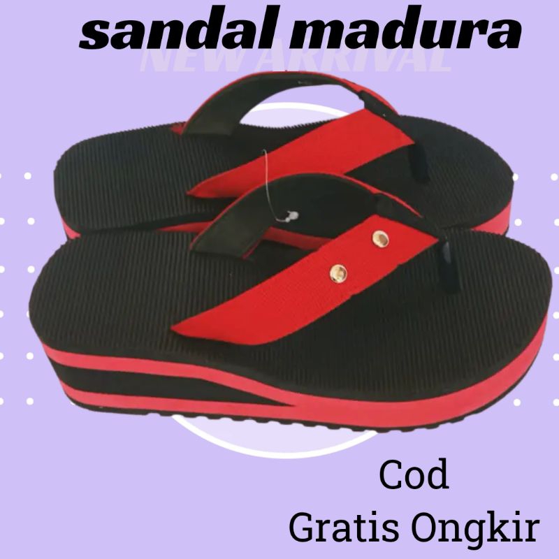 SANDAL MADURA TINGGI 4cm TERBARU DAN TERMURAH SIAP PARTAI GROSIR (PRODUKSI) SANDAL WEDGES SANDAL GUNUNG