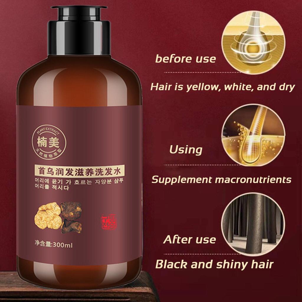 Shampoo Black Herbal Natural Polygonum Multiflorum Shine Activ-Infusion Rambut Hitam Berkilau Dengan Urang Aring 300ml