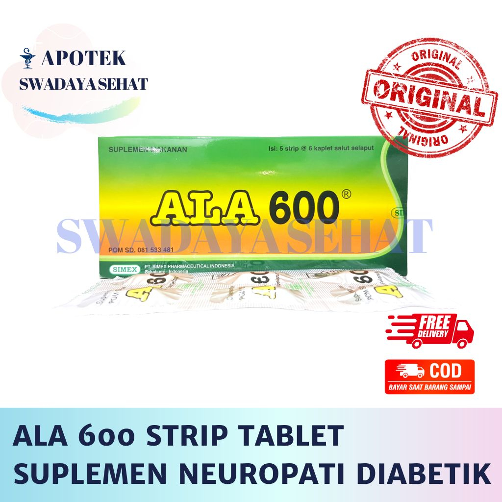 ALA 600 STRIP TABLET SUPLEMEN NEUROPATI DIABETIK Asam Alfa Lipoat DM Saraf