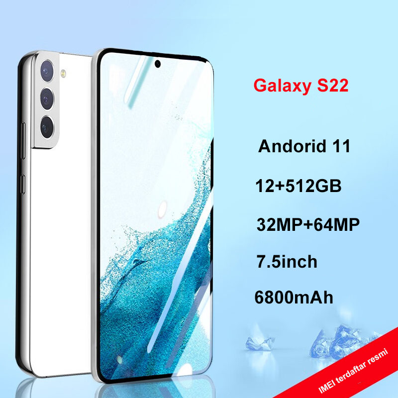 Galaxy S22+ Layar7.5inch  12/512GB hp murah ram besar cuci gudnag COD 24+58MP FHD Smartphone 5G hp Handphone Murah