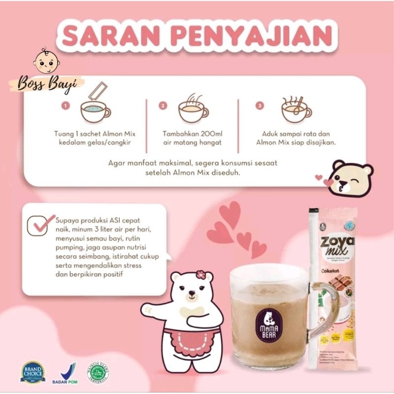 MAMA BEAR ZOYA MIX Minuman Serbuk Kedelai dan Sereal Pelancar Asi