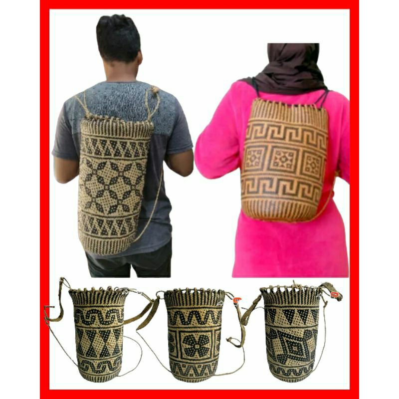 Tas anjat  Ransel.Tas rotan khas  Dayak kalimantan  Tas handmode produk lokal