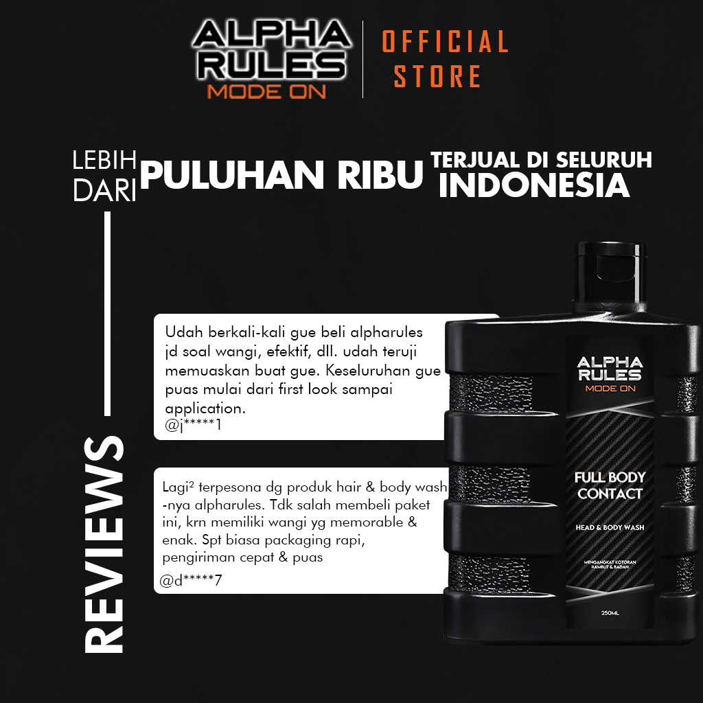 Alpha Rules Triple Pack - Full Body Contact - Sabun Mandi Dan Shampoo