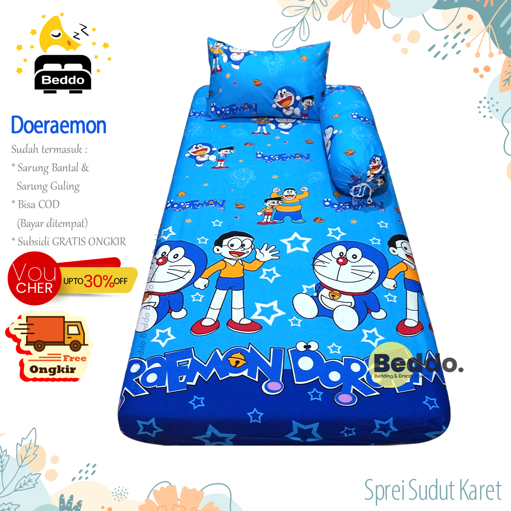 Seprei Single Sudut Karet No 4 Ukuran 90×200×15 Set Sarung Bantal dan Sarung Guling Sprei Kotak Aesthetic Monokrom