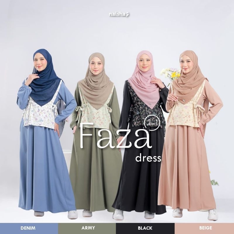 Faza dress/gamis 2in1/gamis outer/gamis vest