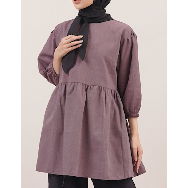 6dayshop - BLOUSE ANYA MIDI DRESS TUNIK KATUN ATASAN BAJU WANITA KERJA