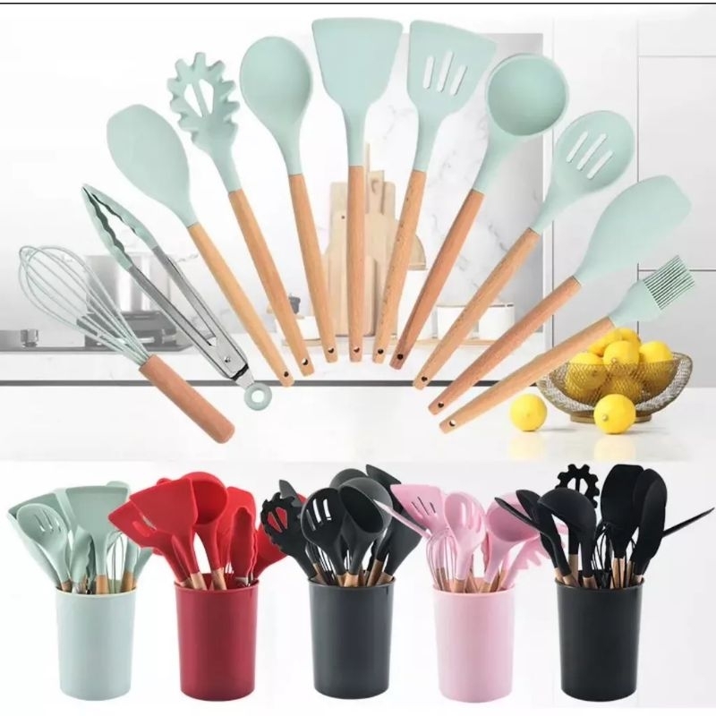 COD silikon spatula silikon alat masak Capitan scraper whiks sendok centong kuas silikon tahan panas set