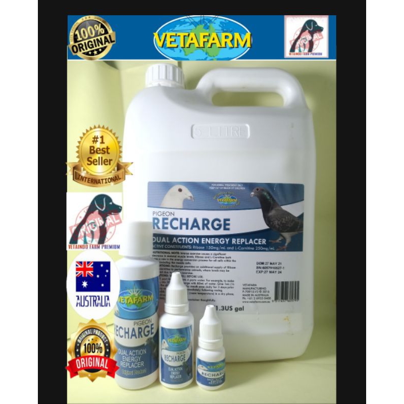 RECHARGE VETAFARM VITAMIN DOPING BURUNG MERPATI