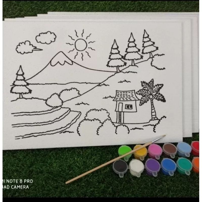 

1 set styrofoam lukis 33x50 isi 6 gambar+ 12 cat warna+kuas edukasi anak