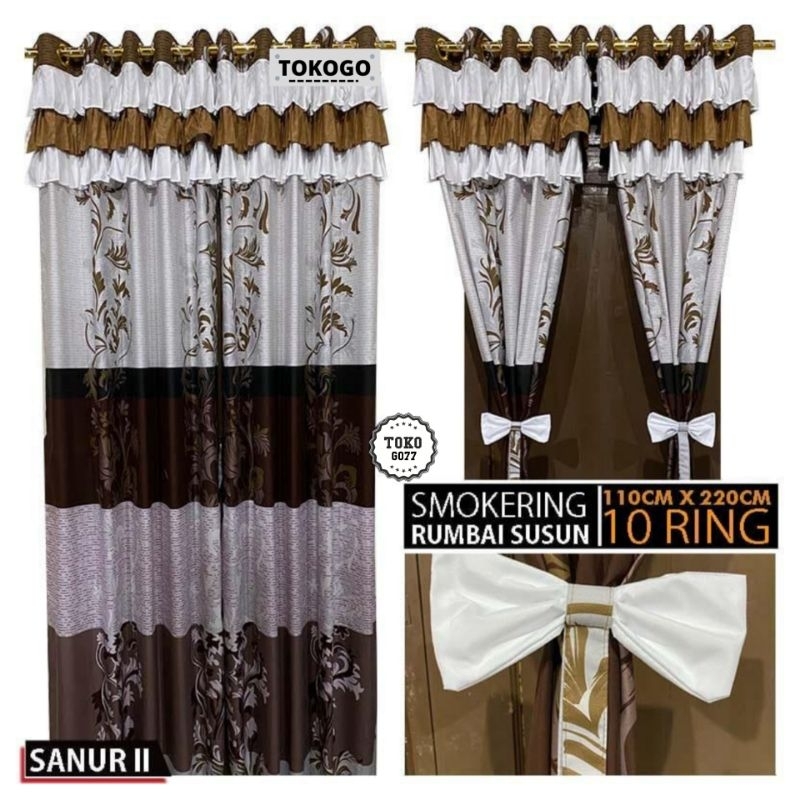 Spesial Paket Gorden Couple Motif Sanur Best Seller [ Korden Smokering / Serut Pintu / Serut Jendela / Susun Poni ] Saitama Termurah Bisa Cod