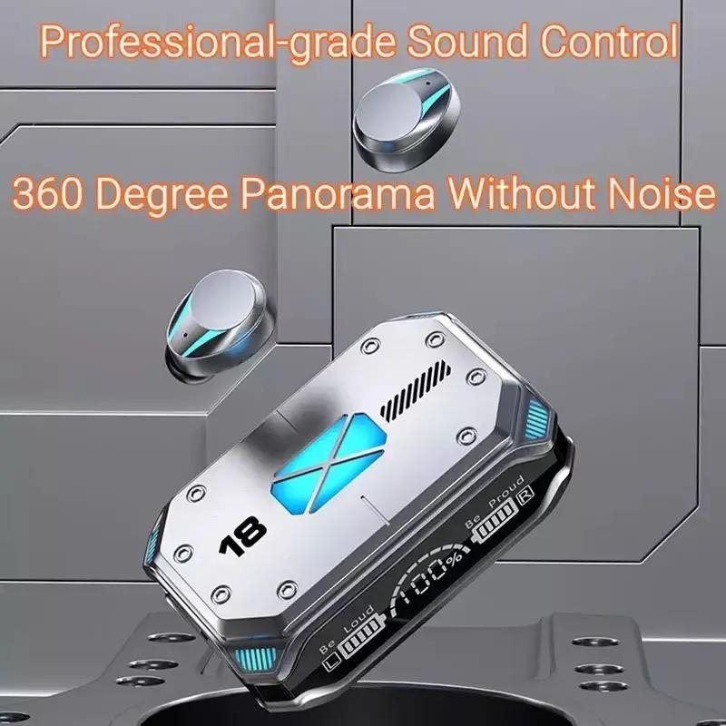 M41 Baru BT 5.2 Lampu Bernafas Warna-warni Headset Musik Bass HiFi Gaming Earbud Nirkabel In-Ear