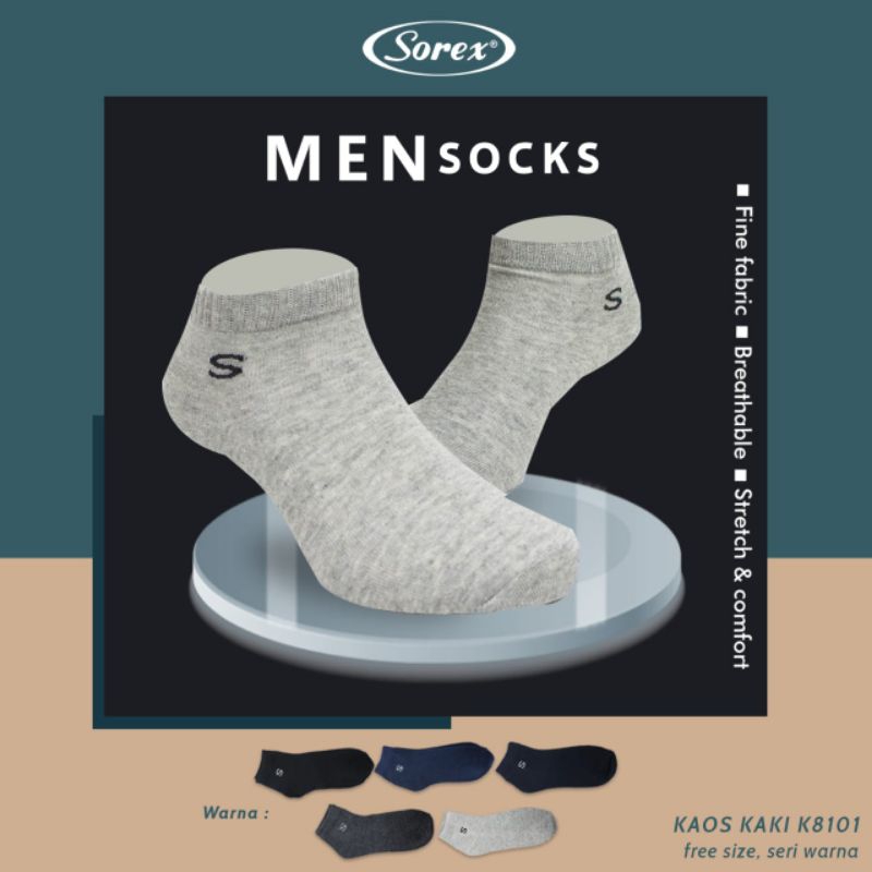 Kaos Kaki MEN Socks Sorex K8101